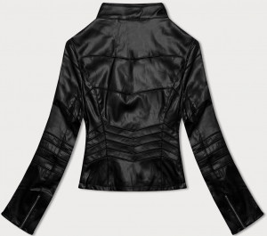 Černá dámská bunda ramoneska s ažurovými vsadkami J Style (11Z8103) černá S (36)
