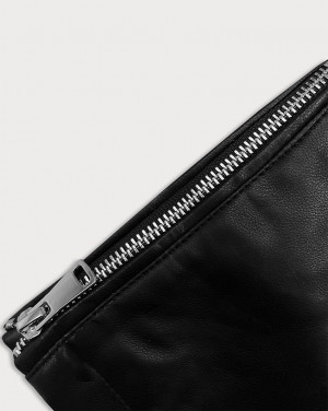 Černá dámská bunda ramoneska s límcem J Style (11Z8109) černá S (36)