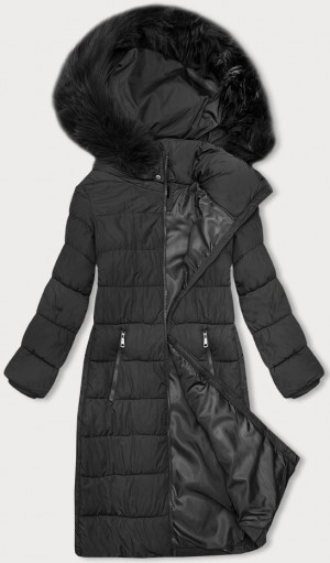 Dámská zimní bunda v grafitové barvě s kapucí J Style (16M9126-105) šedá S (36)