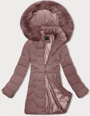 Růžová dámská bunda s kapucí J Style (16M9121-51) růžová S (36)