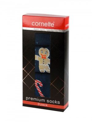 Pánské ponožky Cornette Premium A56 Sváteční A'3 39-47 tmavě modrá 42-44