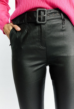 Monnari Kalhoty Dámské kalhoty s páskem Black