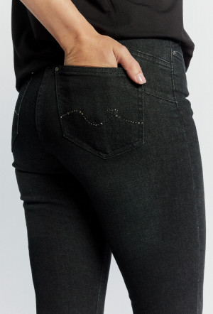 Monnari Jeans Dámské džíny s aplikací Black