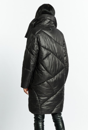Monnari Kabáty Dámský kabát s objemným límcem černý