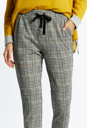 Monnari Kalhoty Dámské kalhoty s vázáním Multi Beige