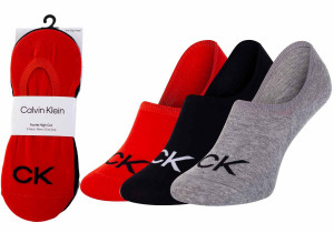 Ponožky Calvin Klein 3Pack 701218723005 Black/Red/Grey 40-46