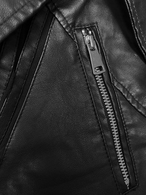 Černá bunda s kožešinovým límcem J Style (11Z8091) černá S (36)