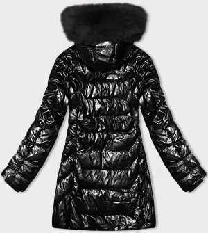 Černá vypasovaná zimní bunda s kapucí J Style (16M9122-392) černá L (40)