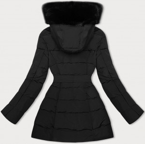 Černá dámská zimní bunda s kožešinou J Style (11Z8096) černá S (36)