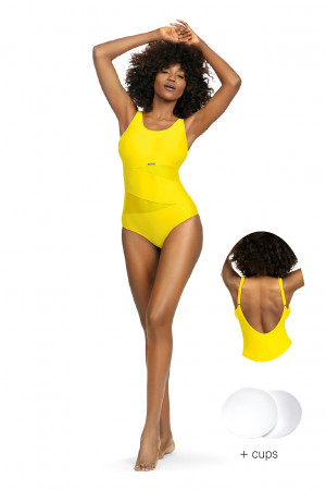 Dámské jednodílné plavky model 19139549 Fashion sport žluté  L - Self
