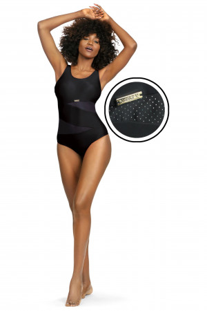 Dámské jednodílné plavky S36 19 Fashion sport - SELF černá 3XL