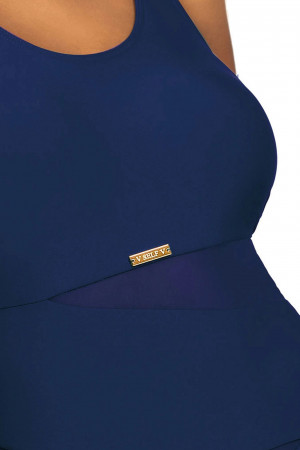 Dámské jednodílné plavky S36 31 Fashion sport - SELF tmavě modrá