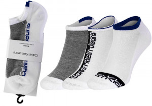 Calvin Klein 3Pack Jeans Socks 701218736002 White/Grey