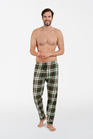 Pánské pyžamové kalhoty model 19155903 zelené káro zelená M - Italian Fashion
