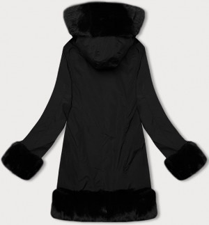 Černá dámská bunda s kožešinovou podšívkou J Style (11Z8089) černá S (36)