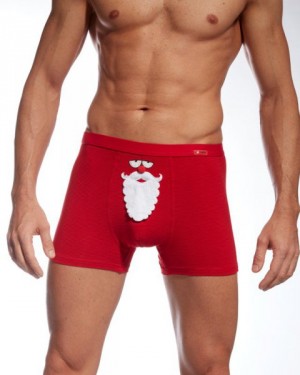 Cornette Merry Christmas Beard 047/27 Pánské boxerky XL červená