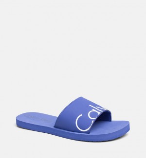 Pantofle KW0KW00398-038 modrá - Calvin Klein