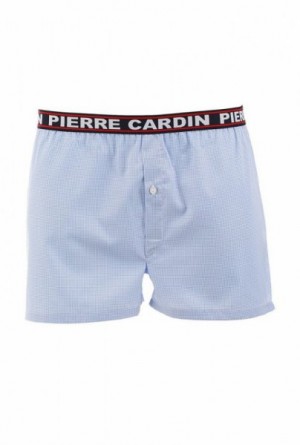 Pierre Cardin K2 károvaný blankytný Pánské šortký XXL blankytno-bílá